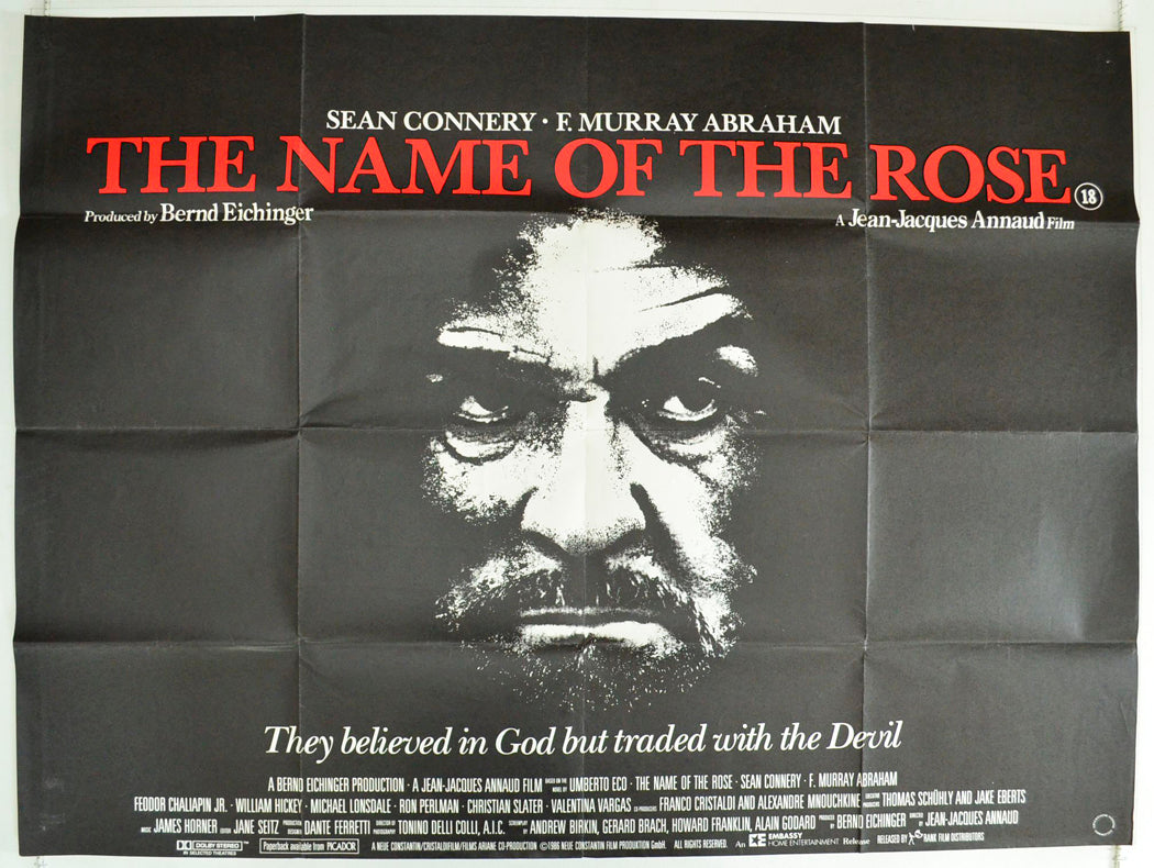 The Name Of The Rose Original British Quad Poster - Film Poster - Movie Poster