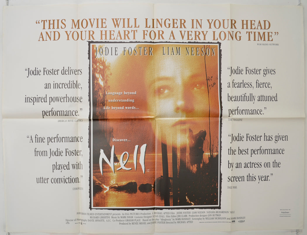 Nell Original Quad Poster - Film Poster - Movie Poster