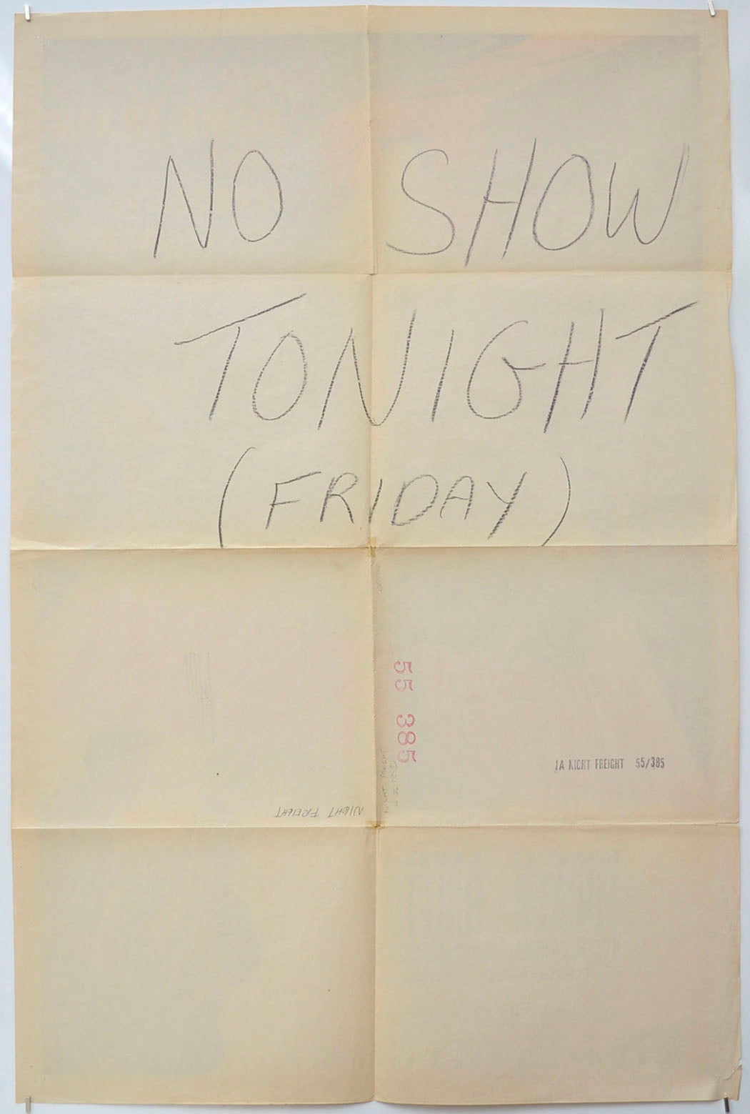 NIGHT FREIGHT (Back) Cinema One Sheet Movie Poster