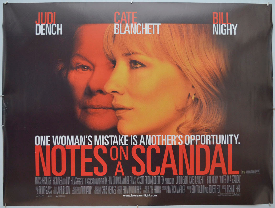 Notes On A Scandal Original Quad Poster - Film Poster - Movie Poster