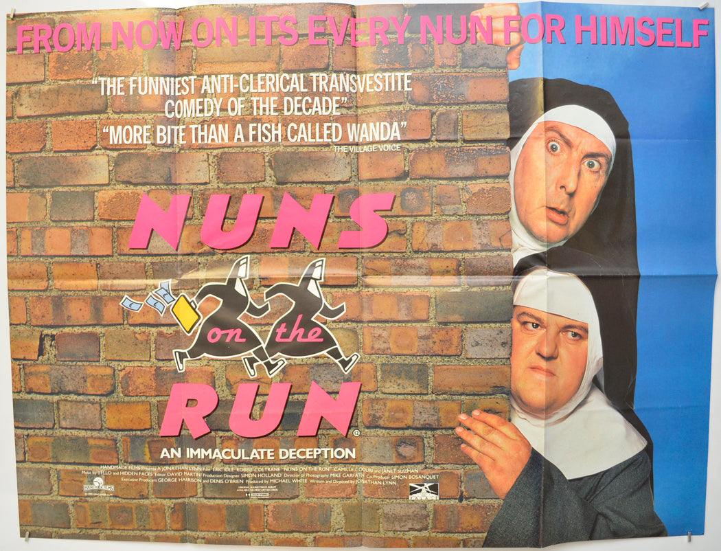 Nuns On The Run Original Quad Poster - Film Poster - Movie Poster