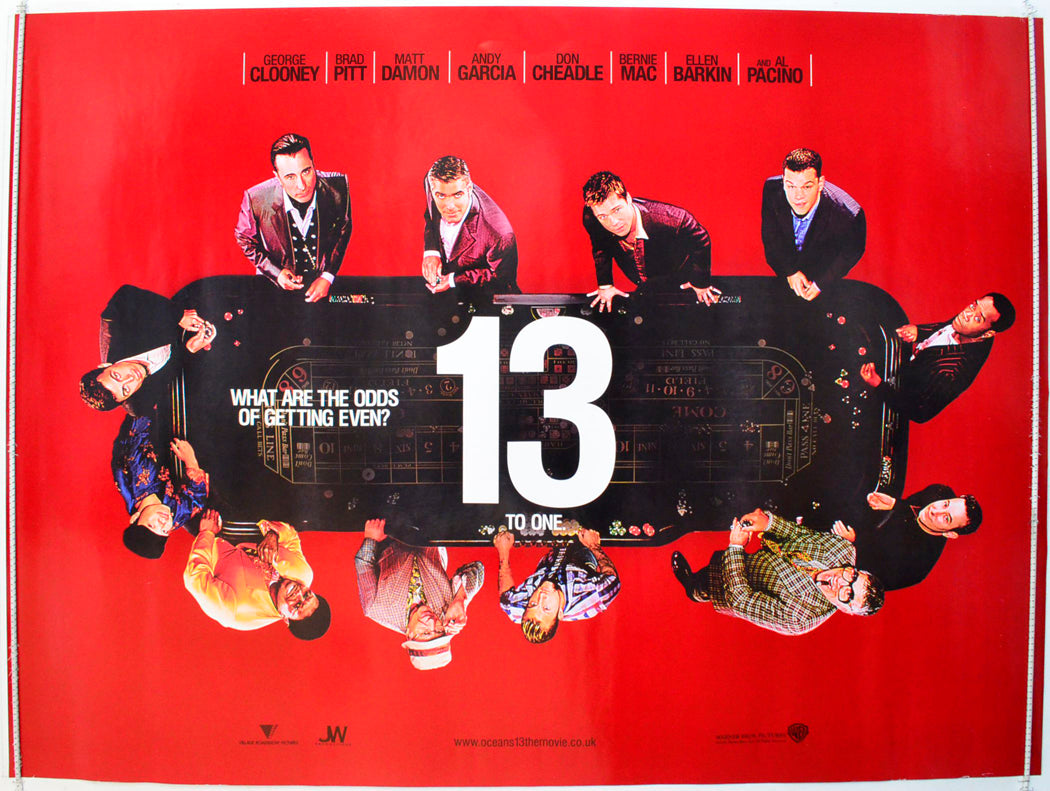 Ocean's 13 (Teaser / Advance Version) Original British Quad Poster - Film Poster - Movie Poster