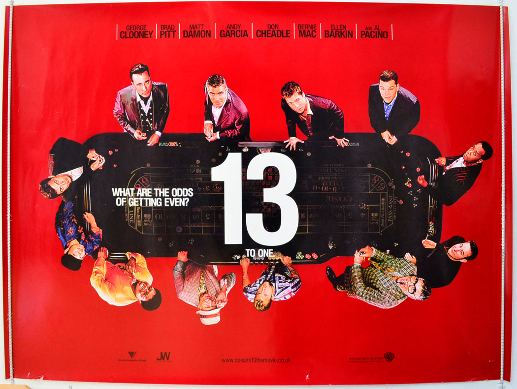 Ocean's 13 (Teaser / Advance Version) Original British Quad Poster - Film Poster - Movie Poster