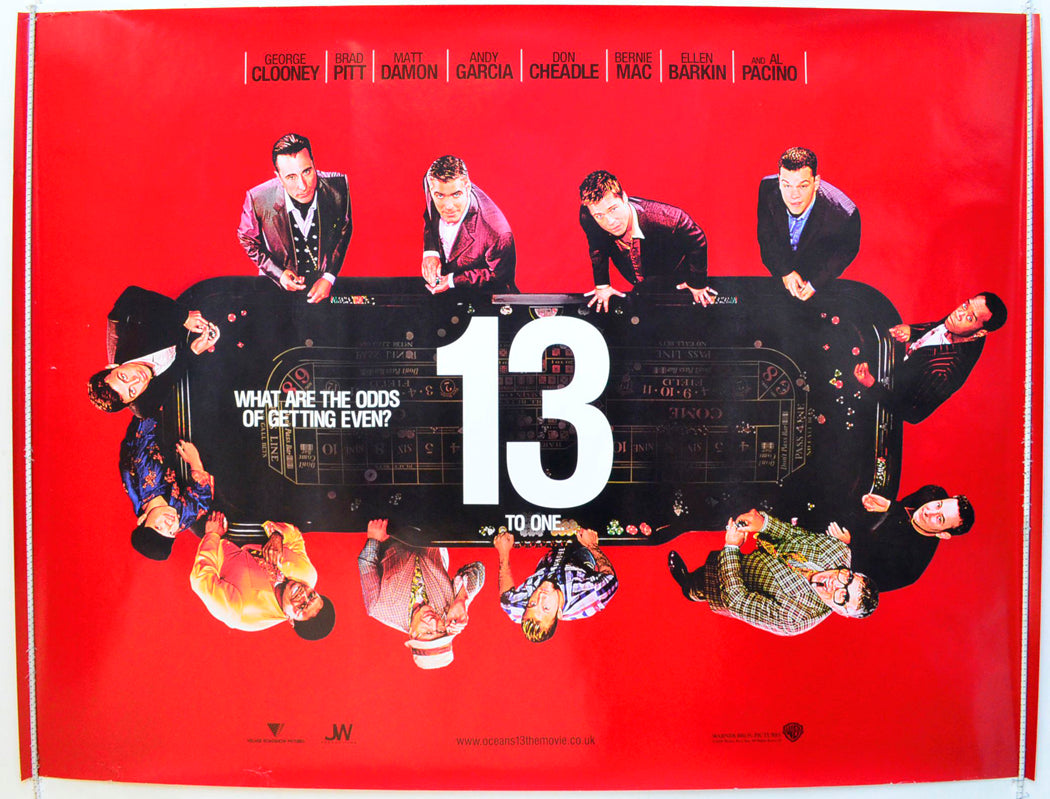 Ocean's 13 (Teaser / Advance Version) Original British Quad Poster - Film Poster - Movie Poster