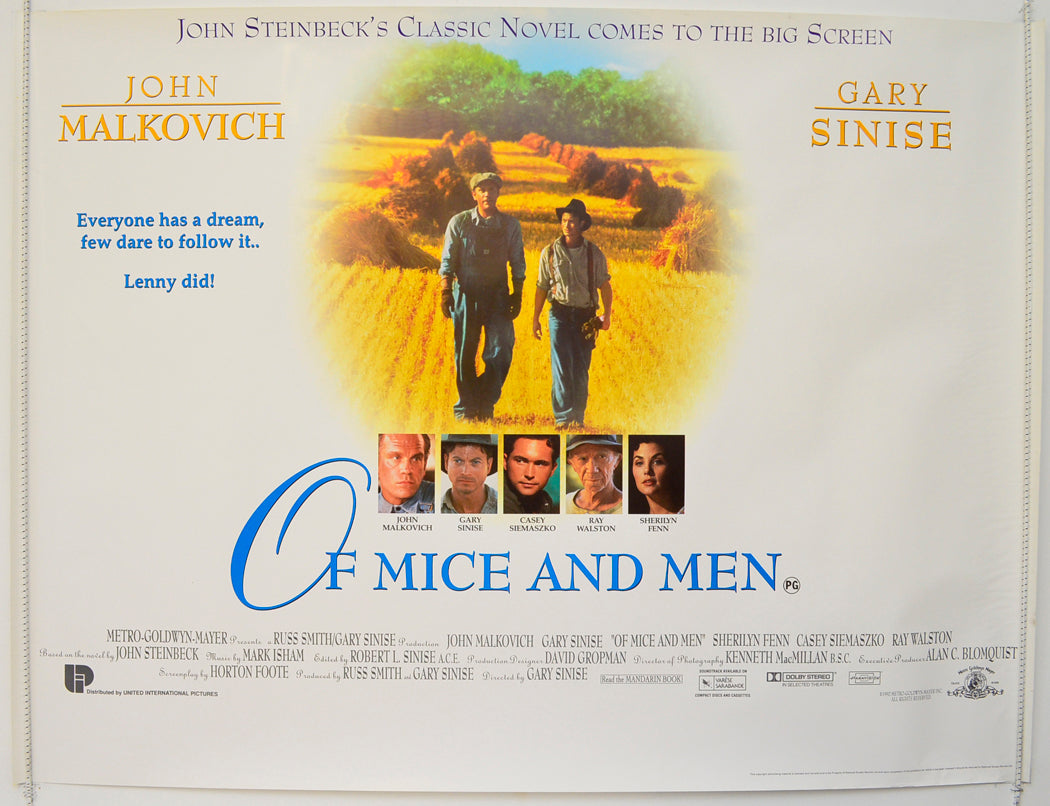 Of Mice And Men Original British Quad Poster - Film Poster - Movie Poster