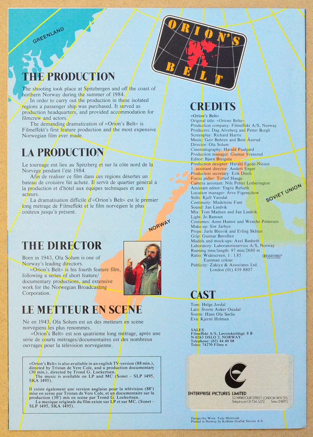 ORION’S BELT Cinema Exhibitors Synopsis Credits Booklet - INSIDE