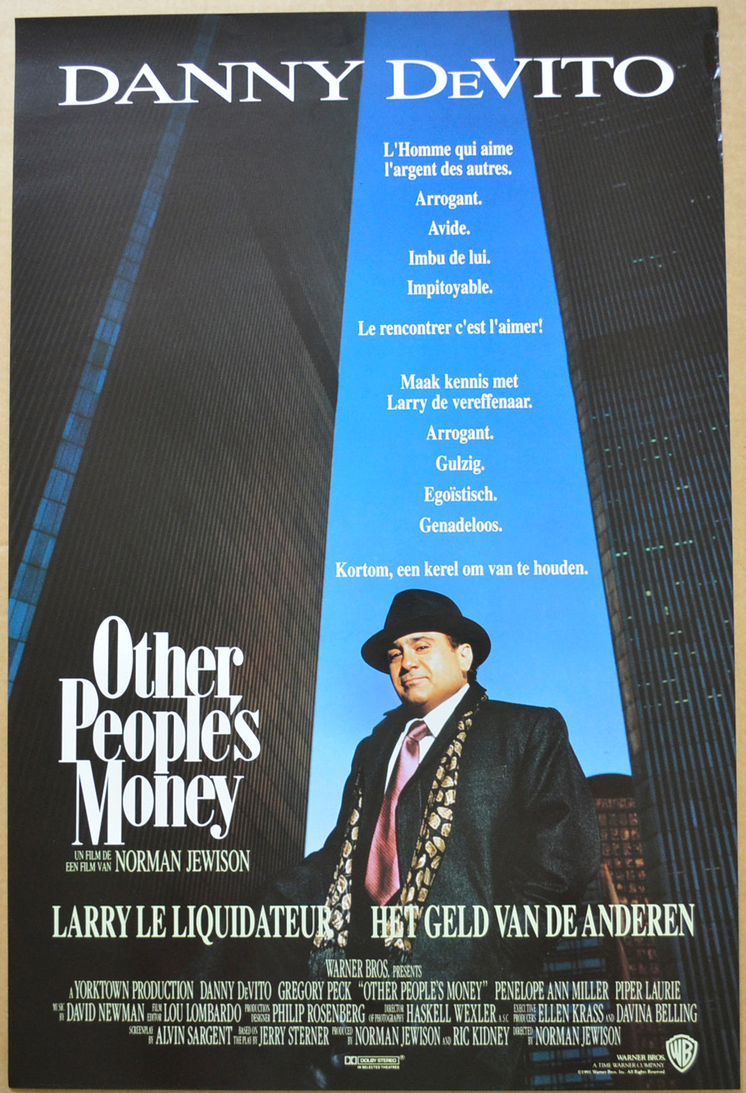 Other People's Money Original Belgian Poster - Film Poster - Movie Poster