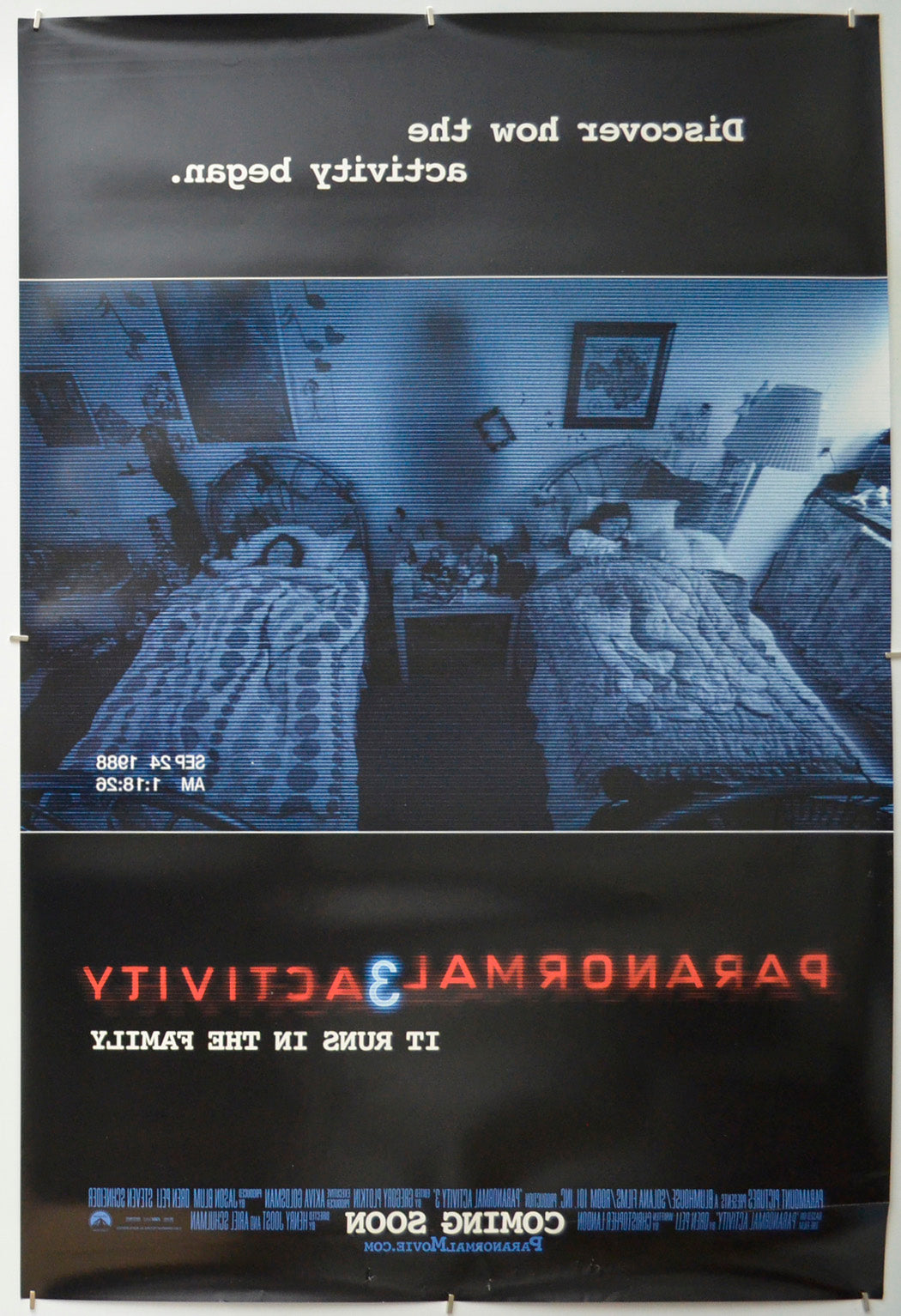 Paranormal Activity 3 (Back) Cinema One Sheet Movie Poster