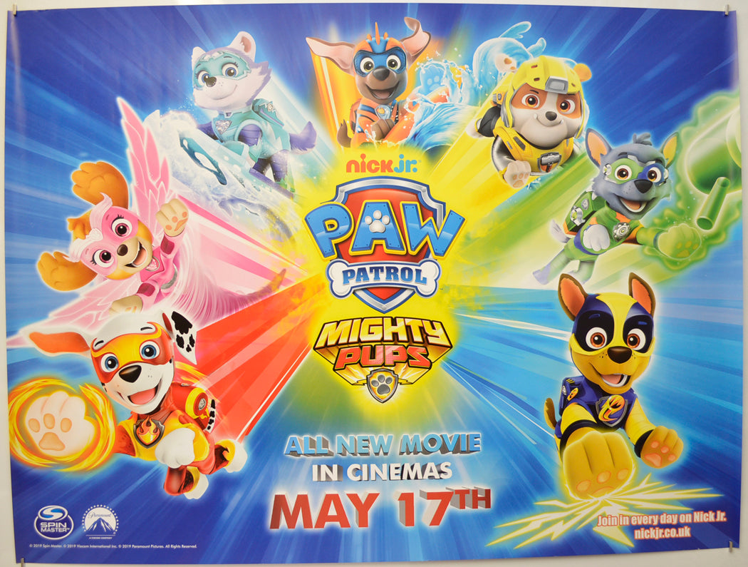 Paw Patrol: Mighty Pups (Teaser / Advance Version) Original Quad Poster - Film Poster - Movie Poster