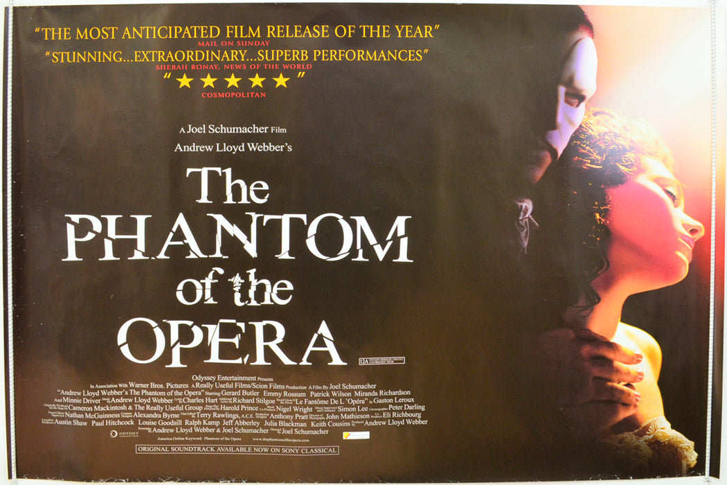 The Phantom Of The Opera Original British Quad Poster - Film Poster - Movie Poster