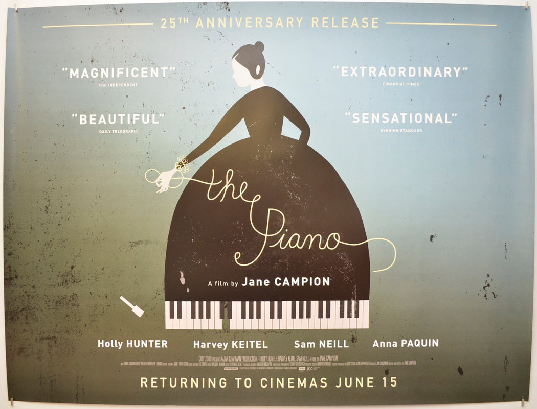 The Piano (25th Anniversary Release) Original Quad Poster - Film Poster - Movie Poster