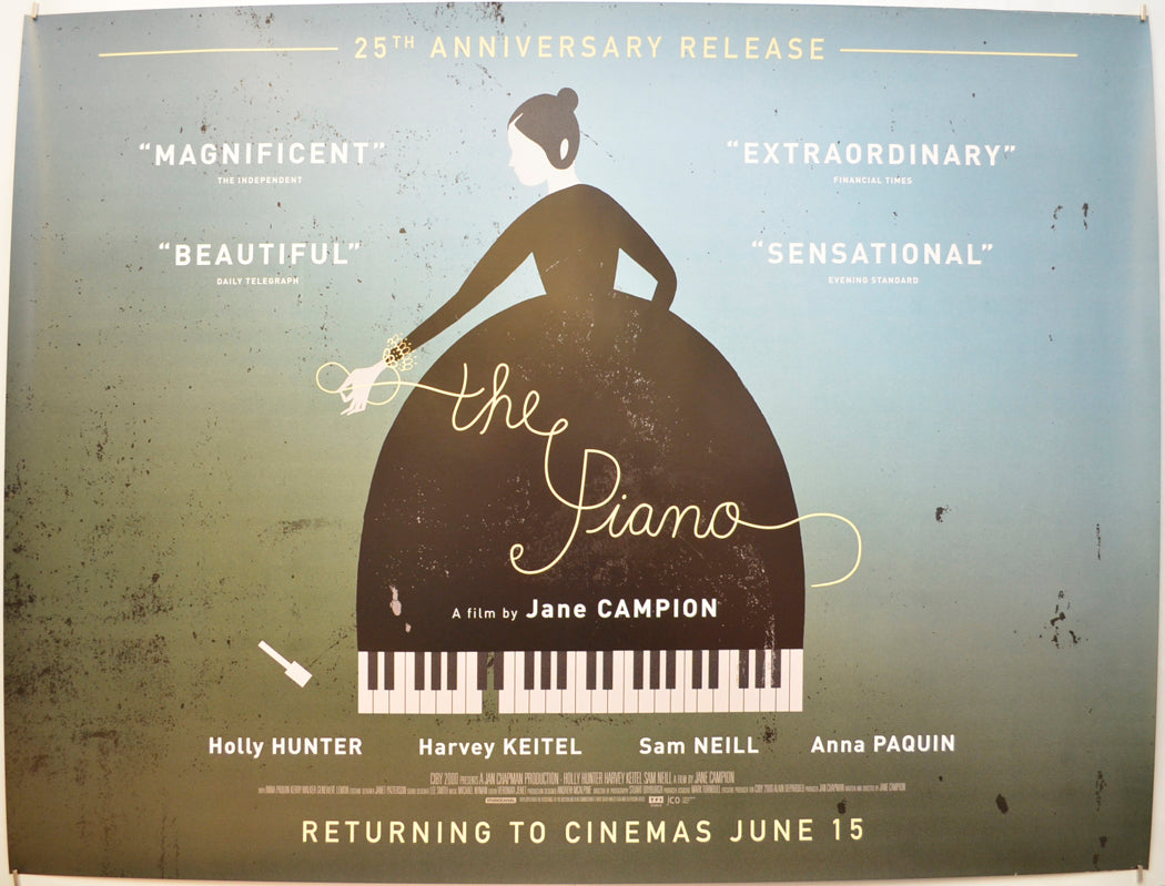 The Piano (25th Anniversary Release) Original Quad Poster - Film Poster - Movie Poster