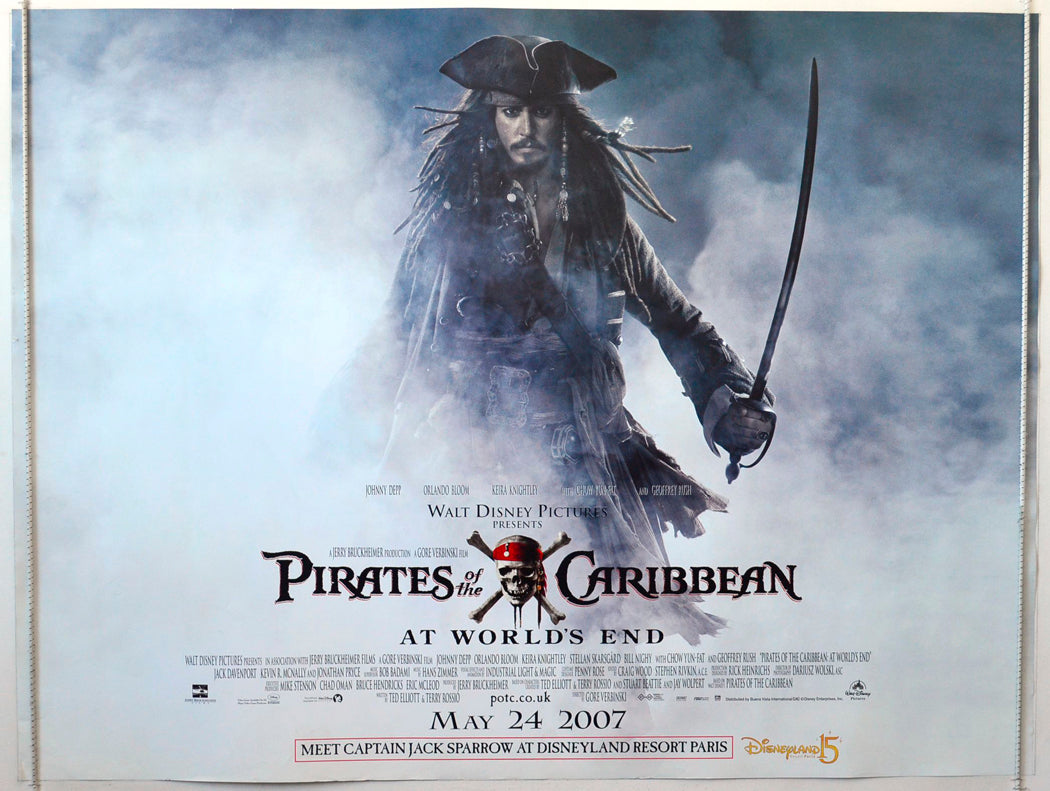 Pirates Of The Caribbean : At World's End (Teaser / Advance Version) Original British Quad Poster - Movie Poster