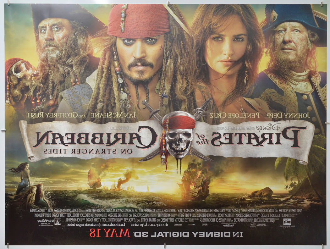 Pirates Of The Caribbean : On Stranger Tides (Back) Cinema Quad Movie Poster