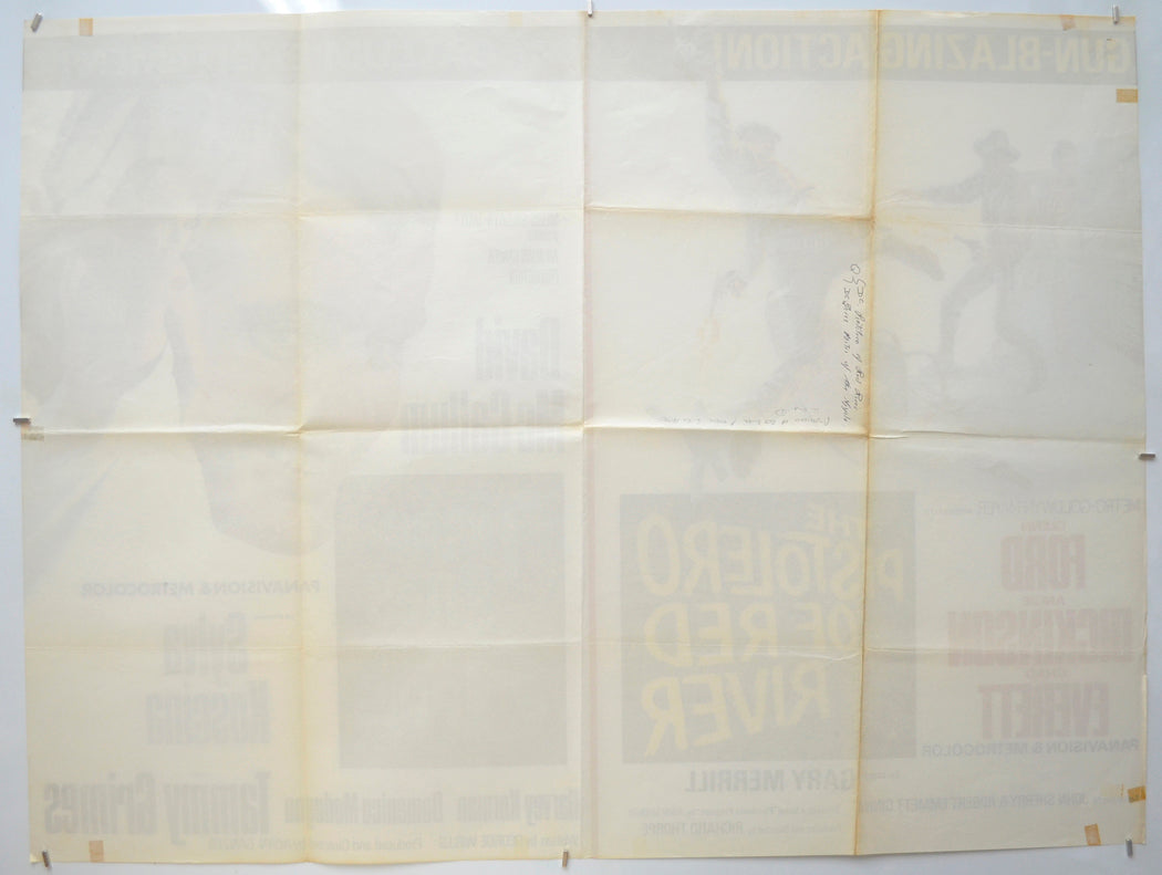 THE PISTOLERO OF RED RIVER / THREE BITES OF THE APPLE (Back) Cinema Quad Movie Poster