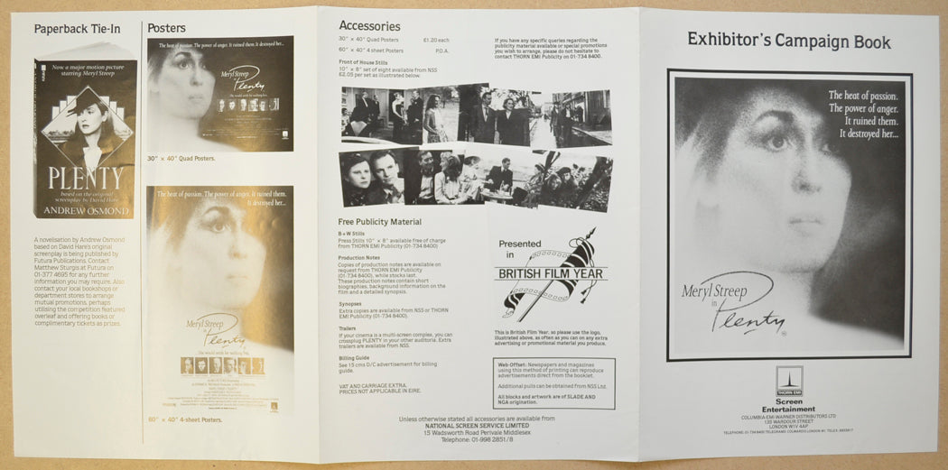 PLENTY Cinema Exhibitors Campaign Press Book - INSIDE