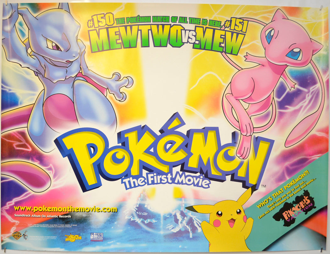 Pokemon : The First Movie Original Quad Poster - Film Poster - Movie Poster