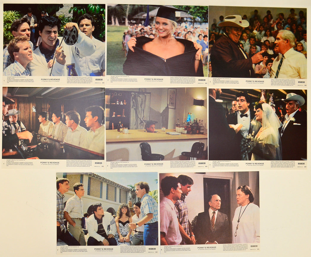 Porky's Revenge Set of 8 Original Lobby Cards / Colour Front Of House Stills