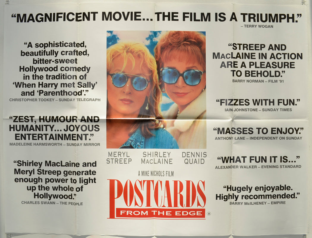 Postcards From The Edge Original Quad Poster - Film Poster - Movie Poster