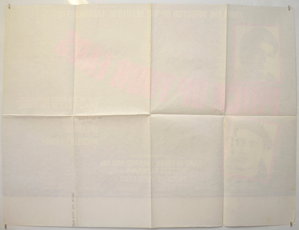 PRICK UP YOUR EARS (Back) Cinema Quad Movie Poster