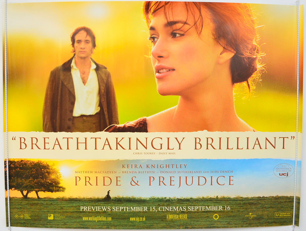 Pride And Prejudice Original Quad Poster - Film Poster - Movie Poster