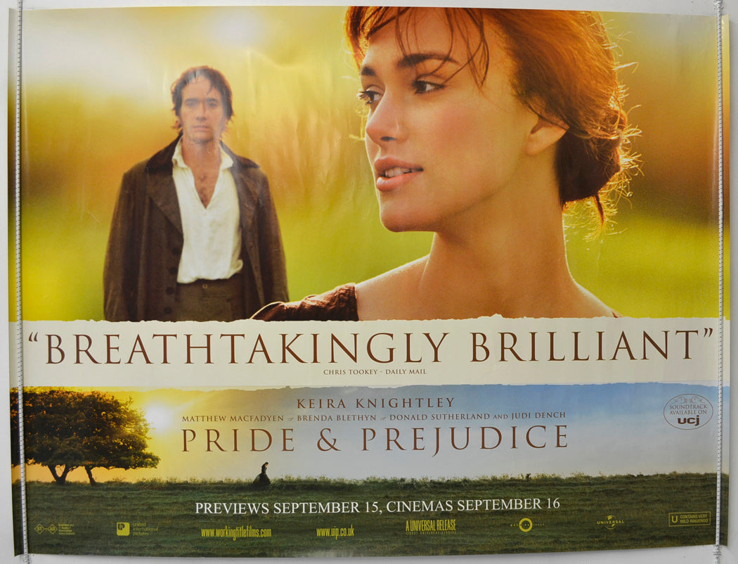 Pride And Prejudice Original Quad Poster - Film Poster - Movie Poster