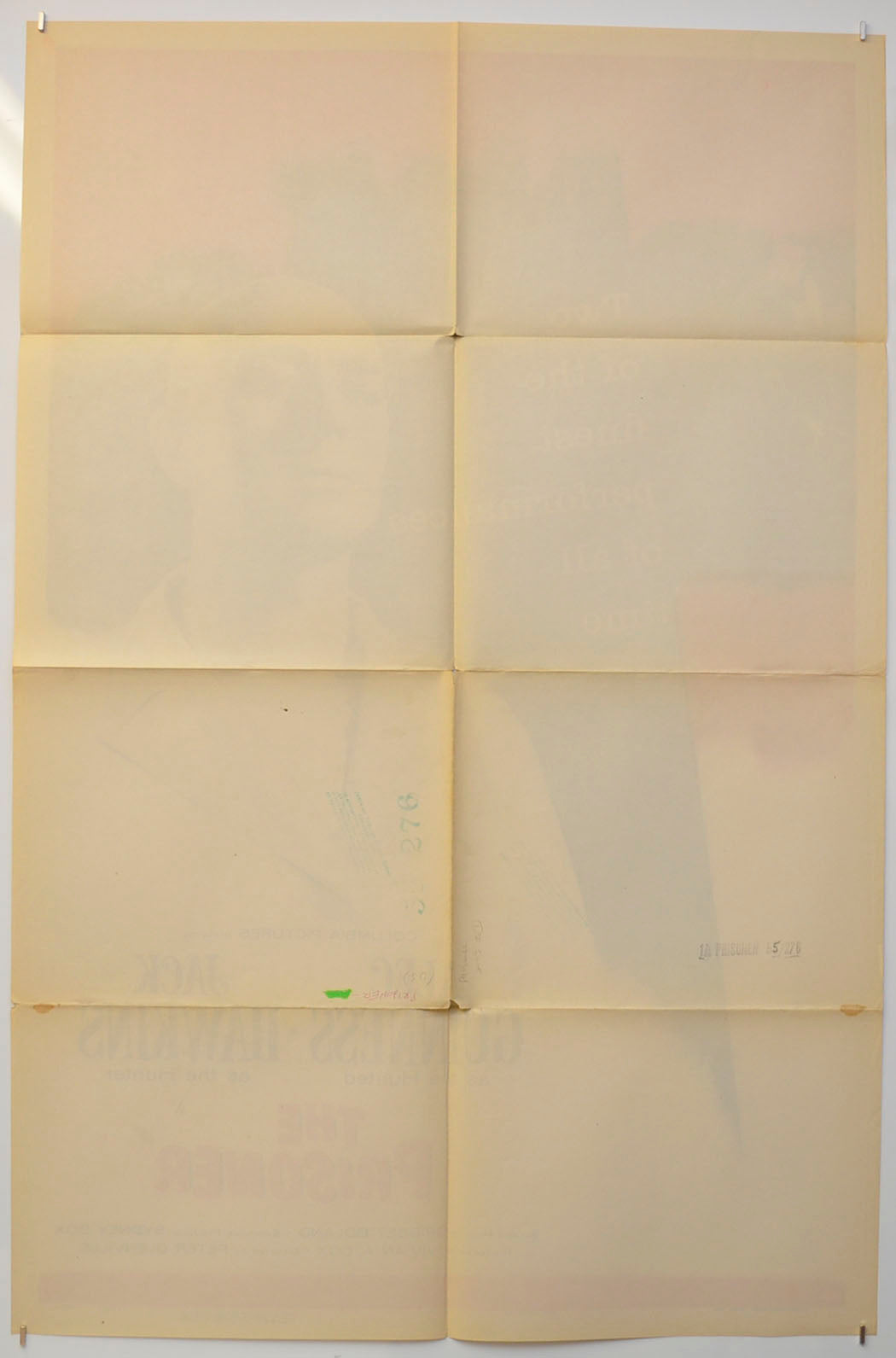 THE PRISONER (Back) Cinema One Sheet Movie Poster