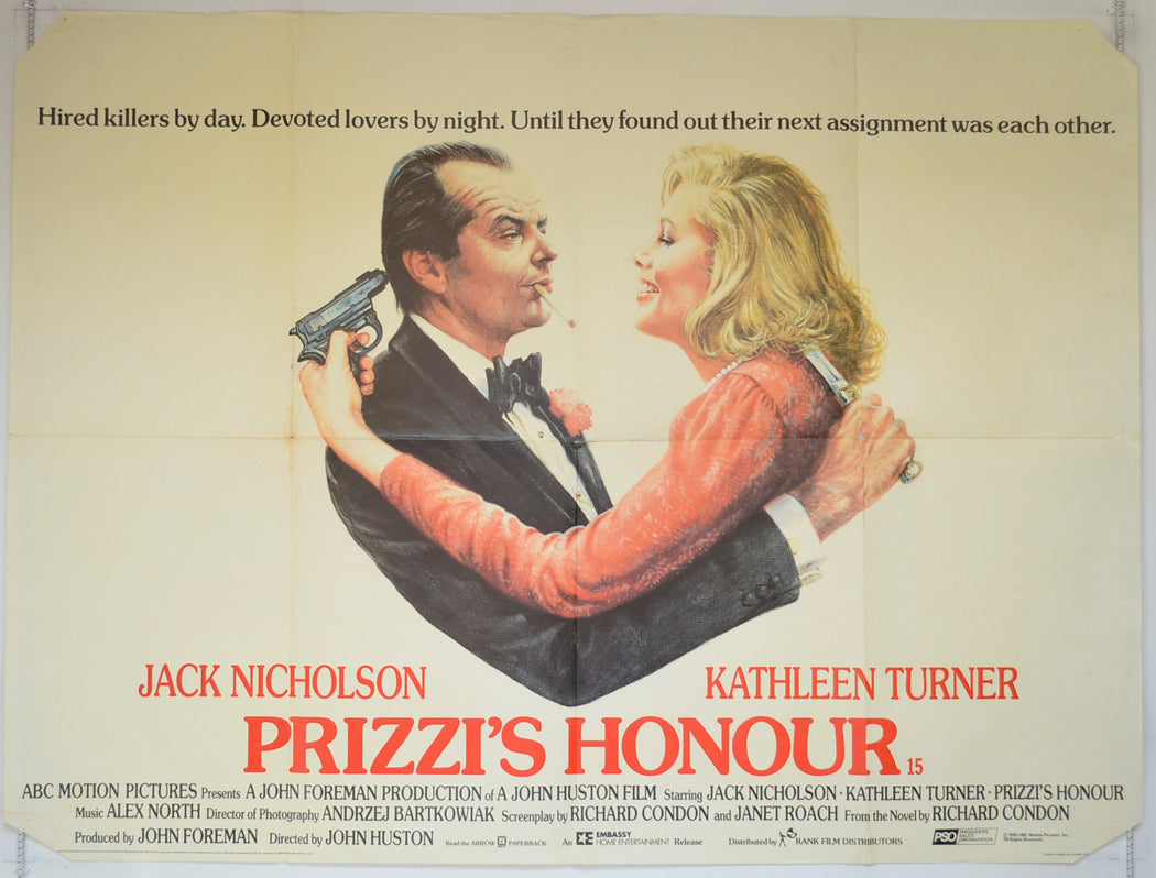 Prizzi's Honour Original Quad Poster - Film Poster - Movie Poster