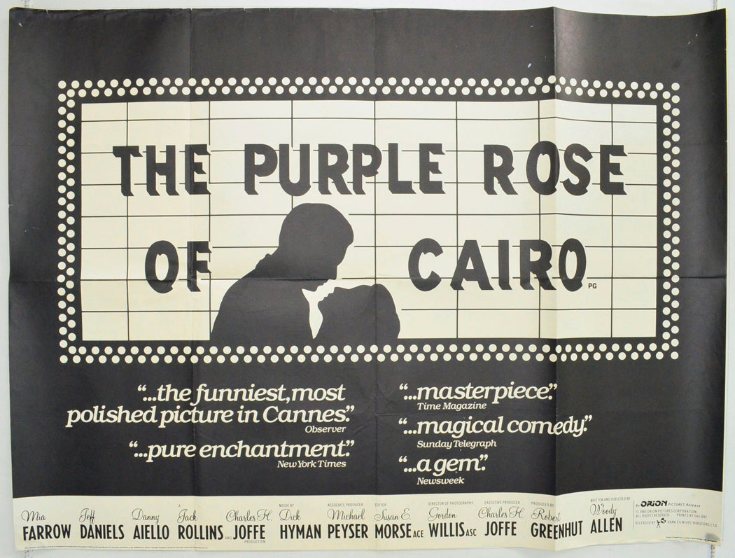 The Purple Rose Of Cairo Original British Quad Poster - Film Poster - Movie Poster