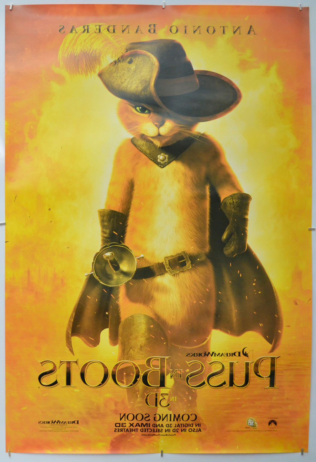 Puss In Boots (Back) Cinema One Sheet Movie Poster