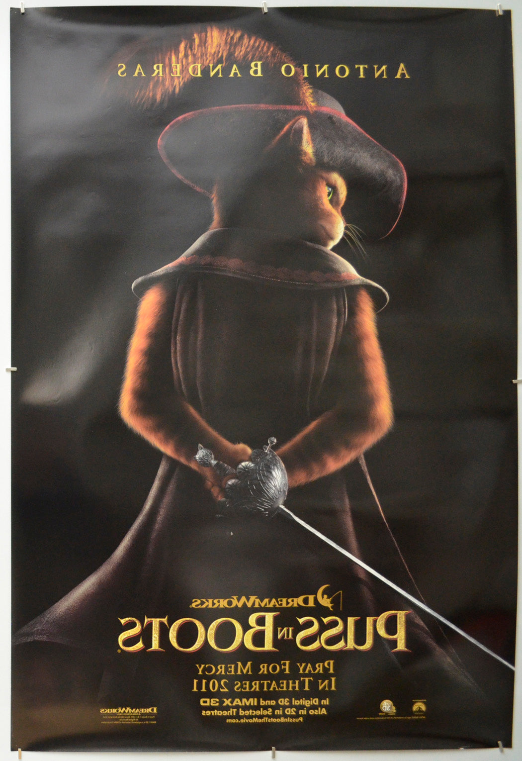 Puss In Boots (Back) Cinema One Sheet Movie Poster