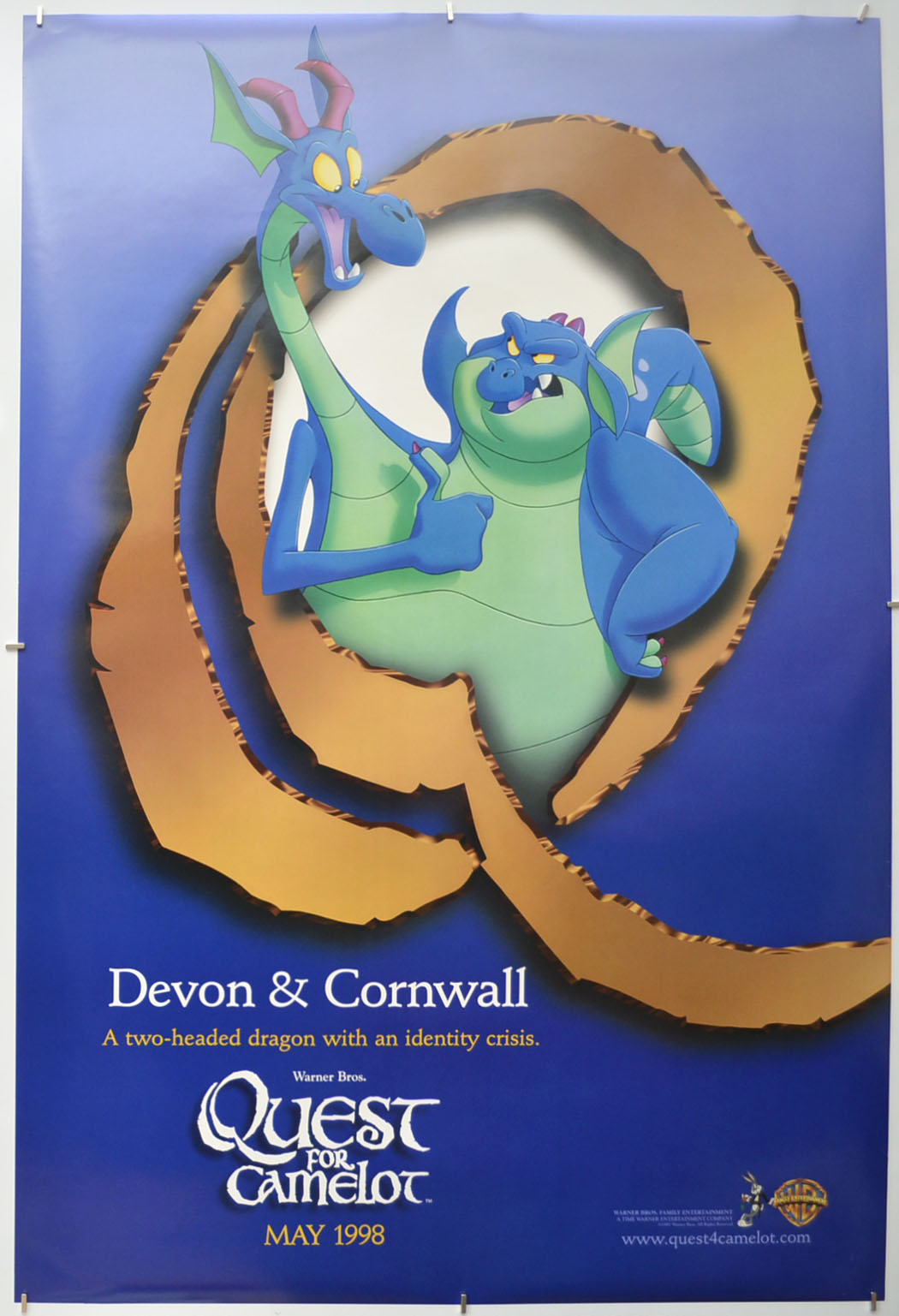 Quest For Camelot (a.k.a. The Magic Sword : Quest For Camelot) (Devon and Cornwall Teaser / Advance Version) Original One Sheet Poster - Film Poster - Movie Poster