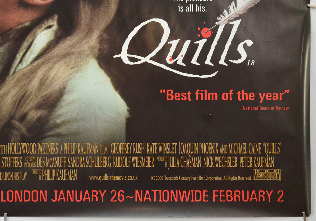 QUILLS (Bottom Right) Cinema Quad Movie Poster