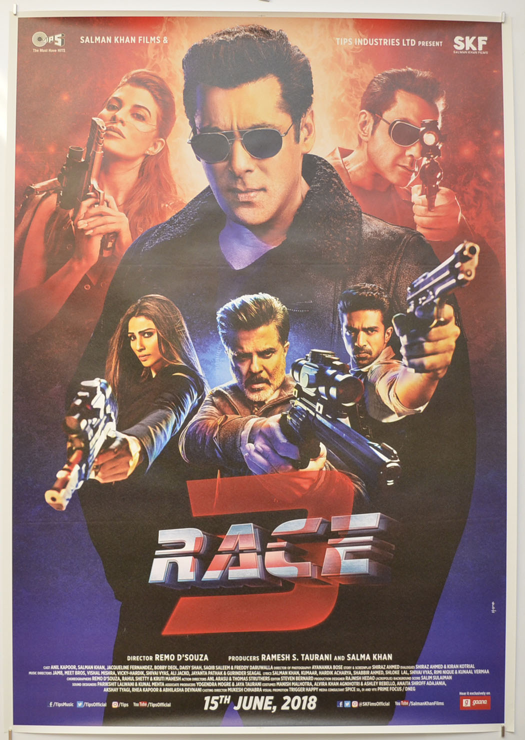 Race 3 </br> (Bollywood)</br>(Teaser / Advance Version) Original One Sheet Poster - Film Poster - Movie Poster