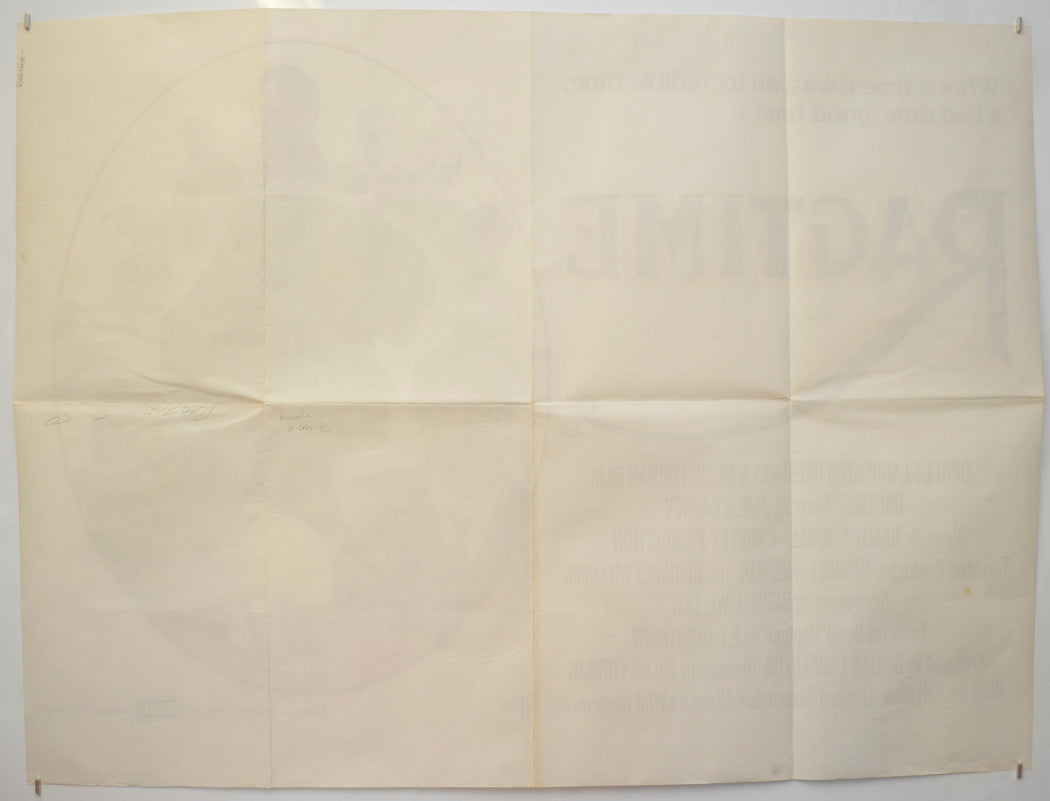 RAGTIME (Back) Cinema Quad Movie Poster