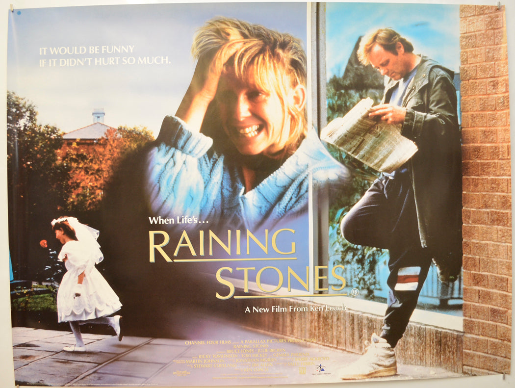 Raining Stones Original Quad Poster - Film Poster - Movie Poster