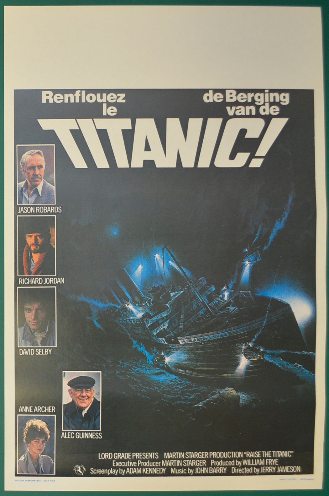 Raise The Titanic Original Belgian Poster - Film Poster - Movie Poster