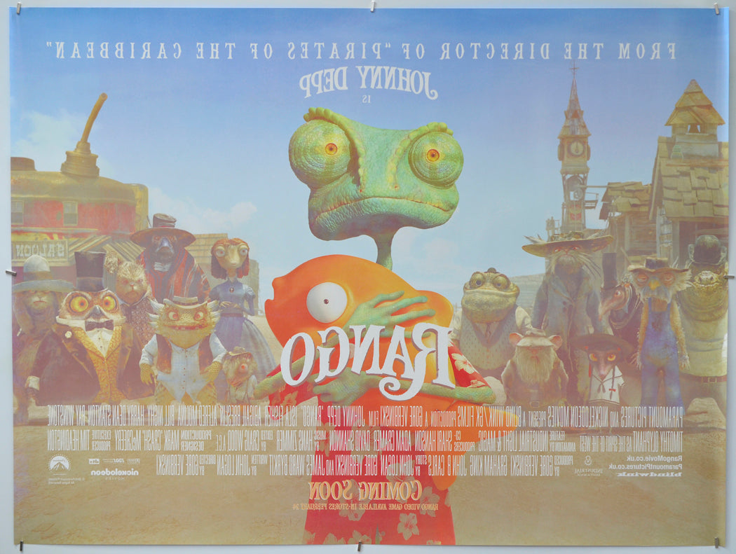 Rango (Back) Cinema Quad Movie Poster