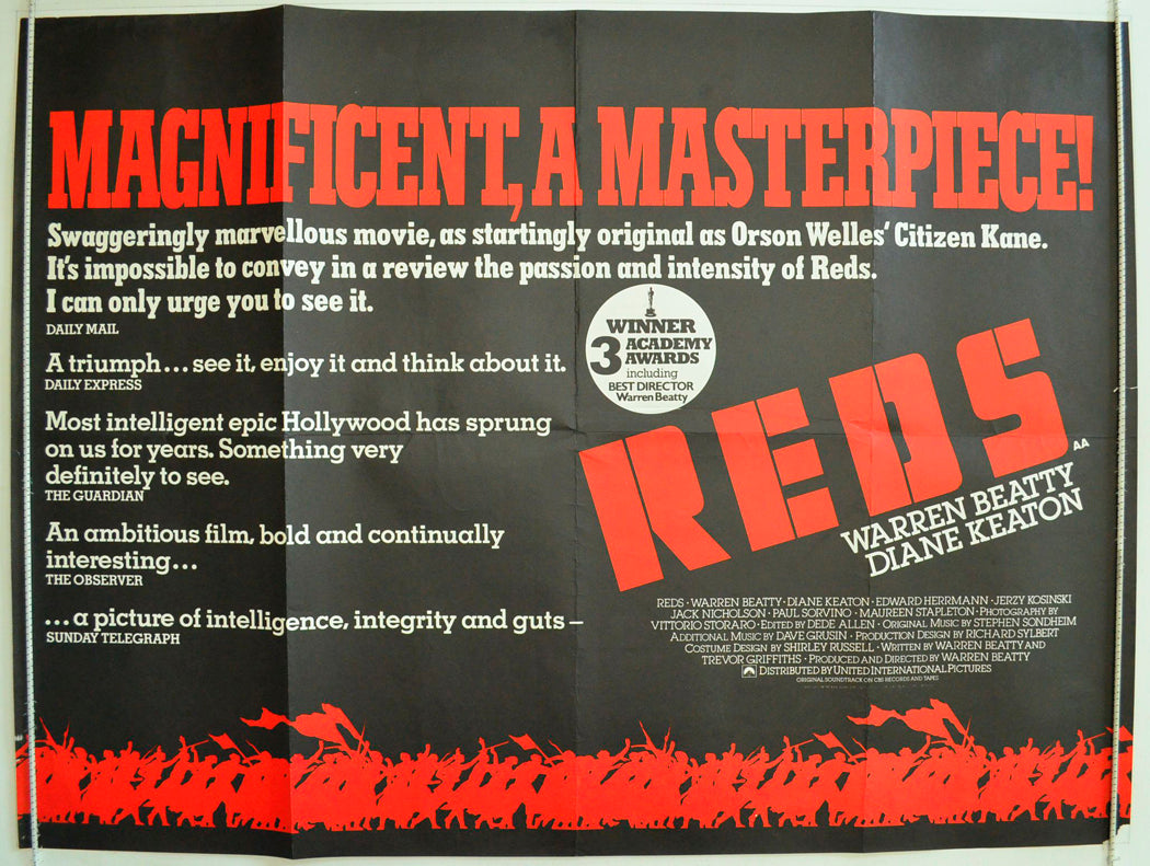 REDS Original British Quad Poster - Film Poster - Movie Poster
