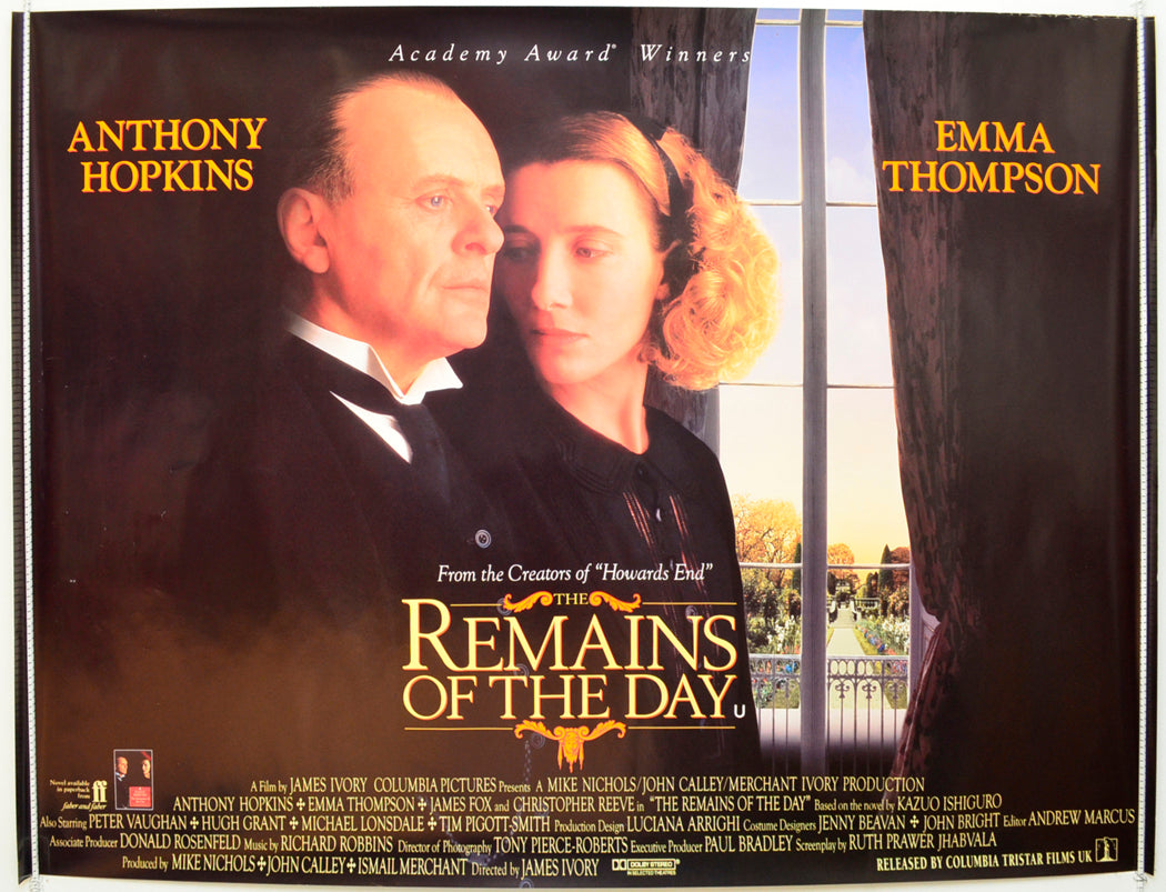 The Remains Of The Day Original British Quad Poster - Film Poster - Movie Poster