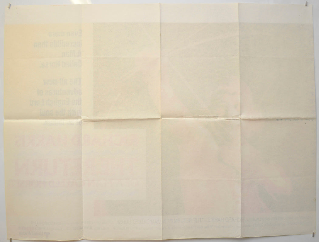 RETURN OF A MAN CALLED HORSE (Back) Cinema Quad Movie Poster