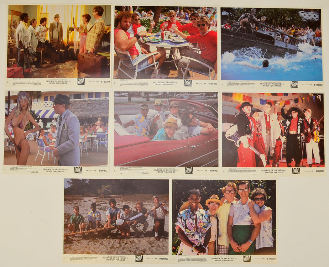 Revenge Of The Nerds II - Nerds In Paradise Set of 8 Original Lobby Cards / Colour Front Of House Stills