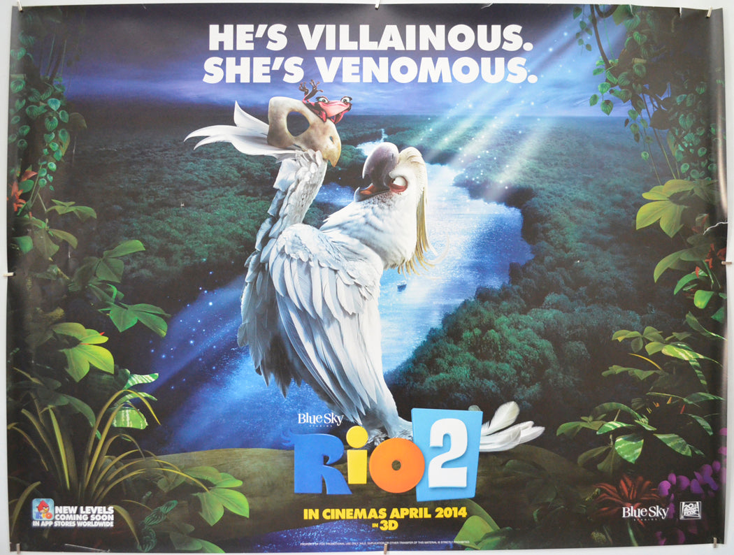 Rio 2 Teaser Advance Version 2 Original Quad Poster Film Pos rio-2-teaser-advance-version-2-original-quad-poster-film-pos