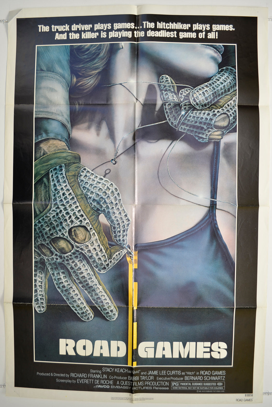 Road Games (a.k.a. Roadgames) Original One Sheet Poster - Film Poster - Movie Poster