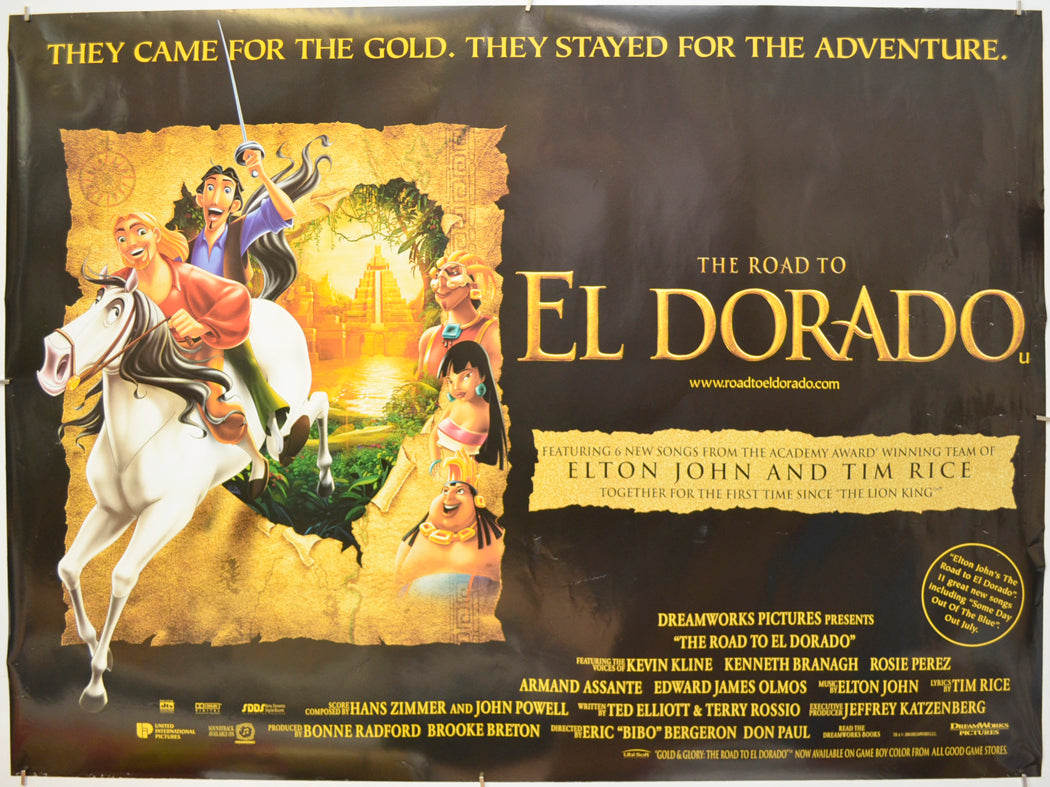 The Road To El Dorado Original Quad Poster - Film Poster - Movie Poster
