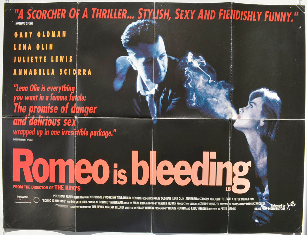 Romeo Is Bleeding Original Quad Poster - Film Poster - Movie Poster