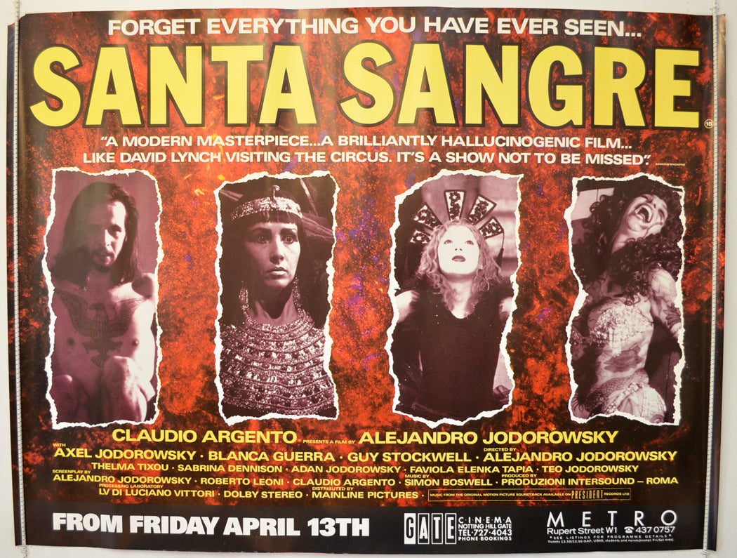 Santa Sangre Original Quad Poster - Film Poster - Movie Poster
