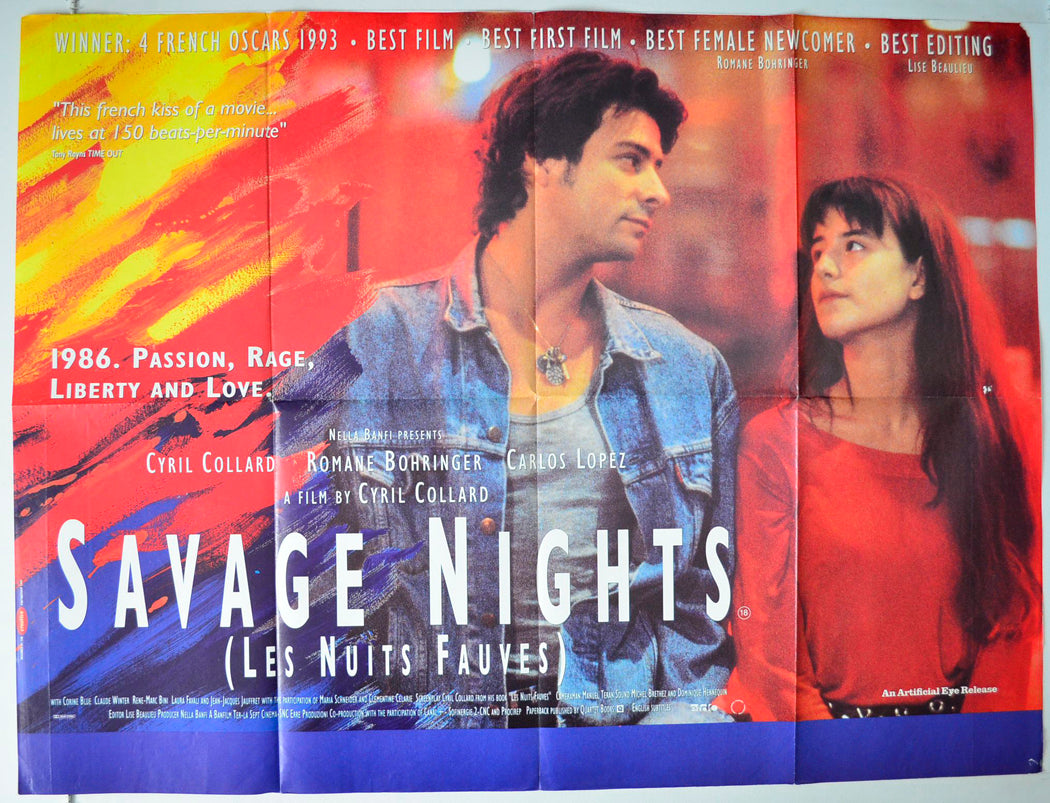 Savage Nights (a.k.a Les nuits fauves) Original British Quad Poster - Movie Poster
