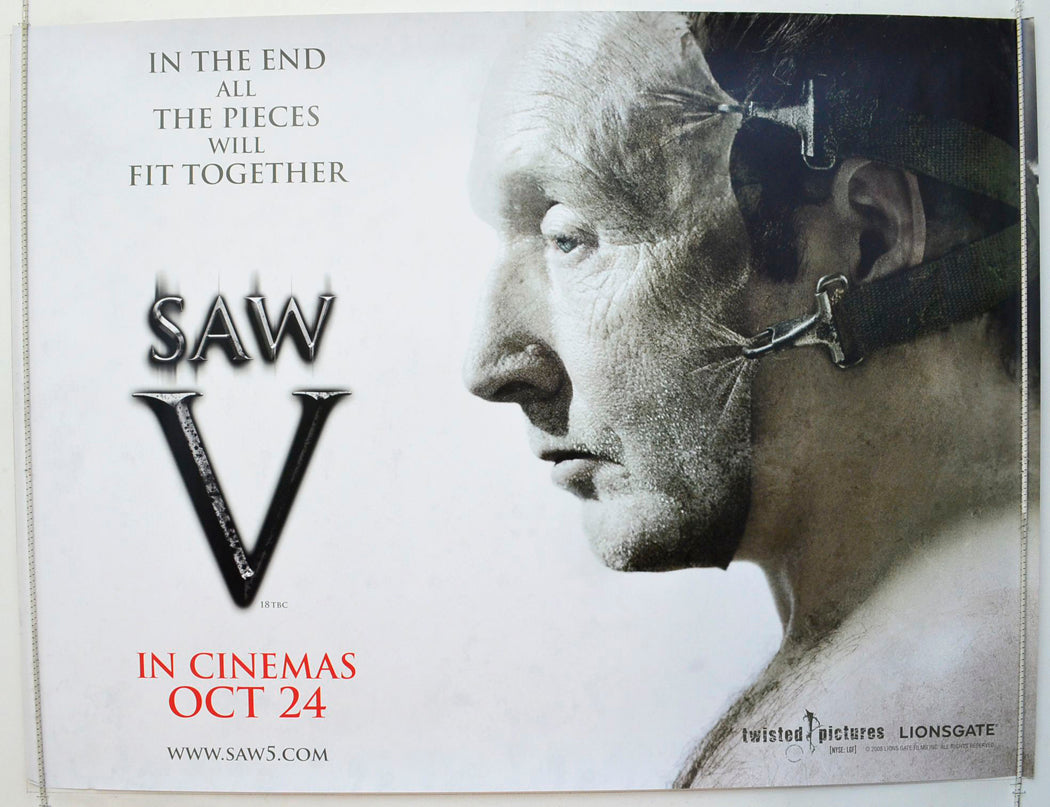 Saw V (Teaser / Advance Version) Original British Quad Poster - Film Poster - Movie Poster