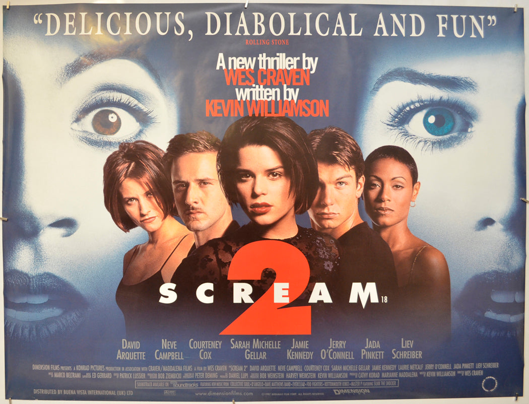 Scream 2 Original Quad Poster - Film Poster - Movie Poster
